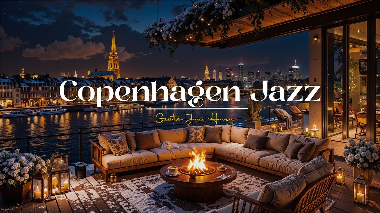 Копенгагенское зимнее джаз-кафе ☕ Уютная терраса на крыше с камином и нежной джазовой музыкой
