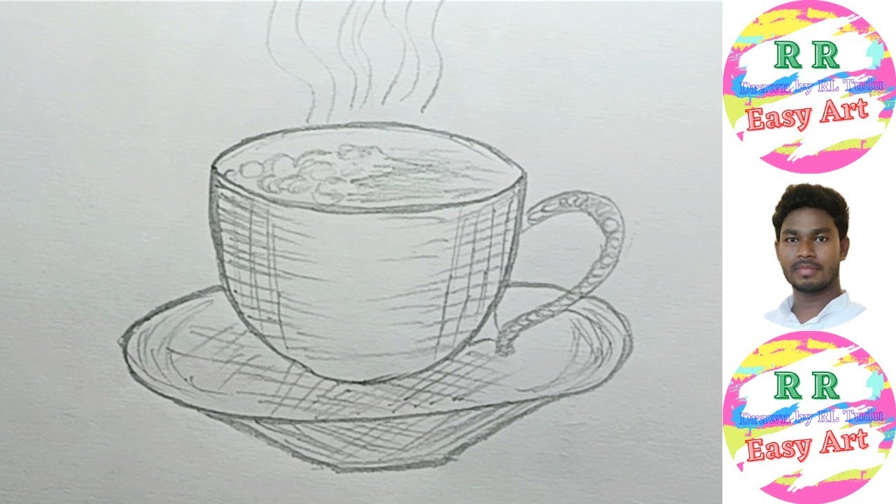 Drawing cup and plate Cup plate drawing easy Easy drawing tea cup