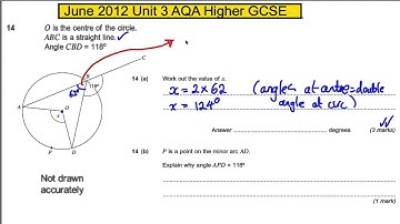 AQA Unit 3 Maths Higher GCSE - June 2012 Q14