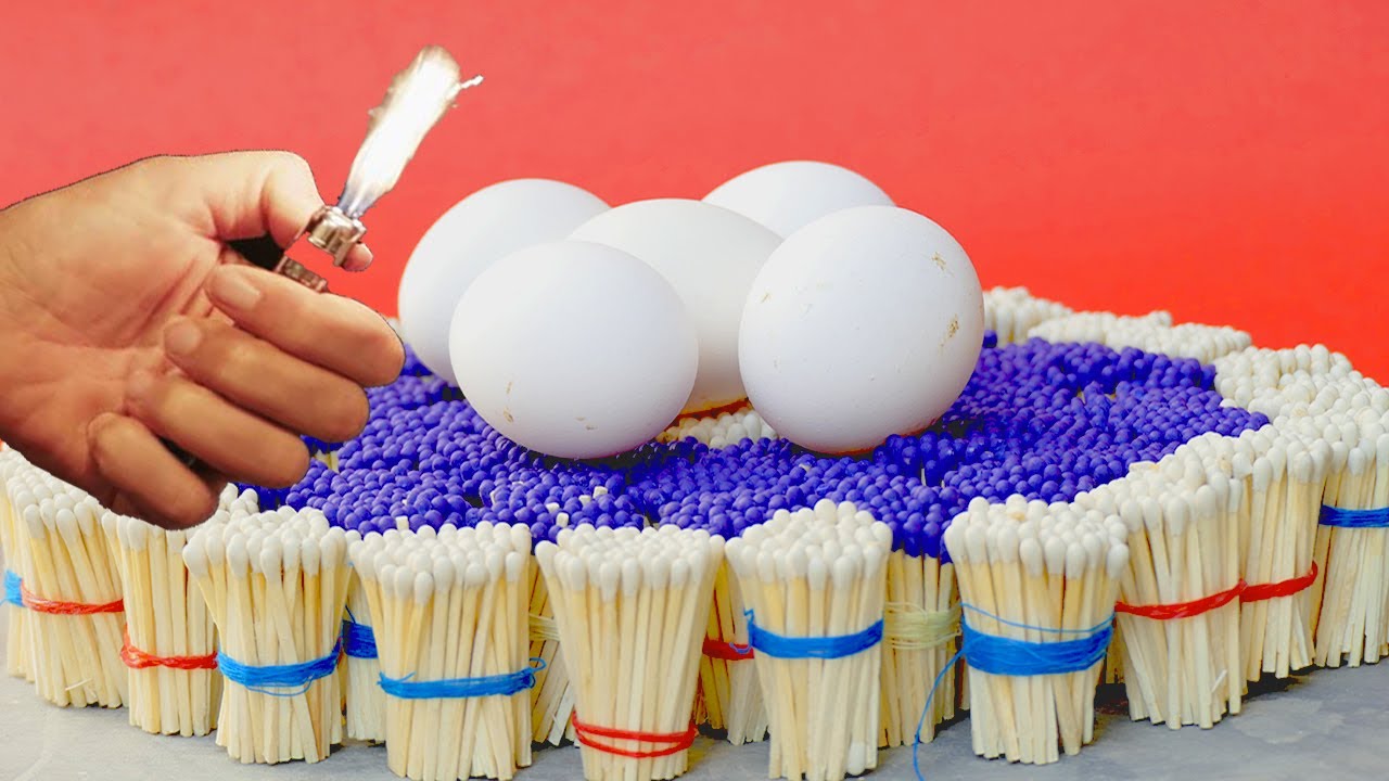 Egg Vs safety match Fried eggs on Match Ispr Experiment YouTube