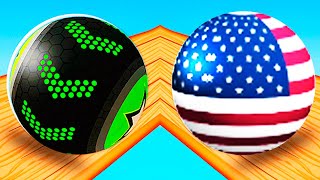Going Balls vs Flag Balls - Ball Run Games Gameplay Comparison screenshot 2