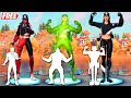 Fortnite RUBY SHADOWS Skin (Free STREET SHADOWS Challenge Pack) doing all Built-In Emotes!