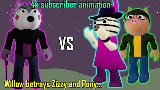 Willow Vs Pony And Zizzy... Roblox Piggy Animation 4K Subs Special