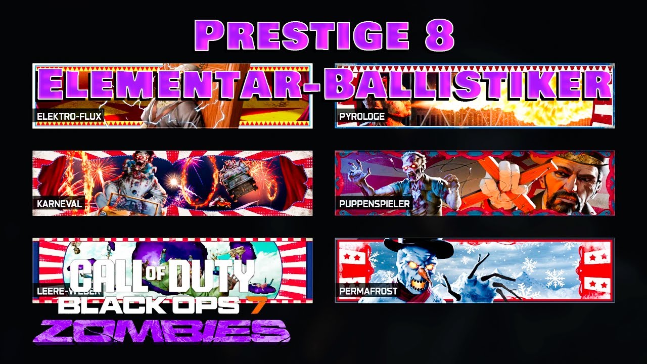 Alle Prestige 8 | Elementar-Ballistiker Visitenkarten Guide