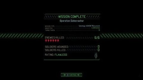 XCOM 2 First mission on Commander difficulty.Flawless rating.