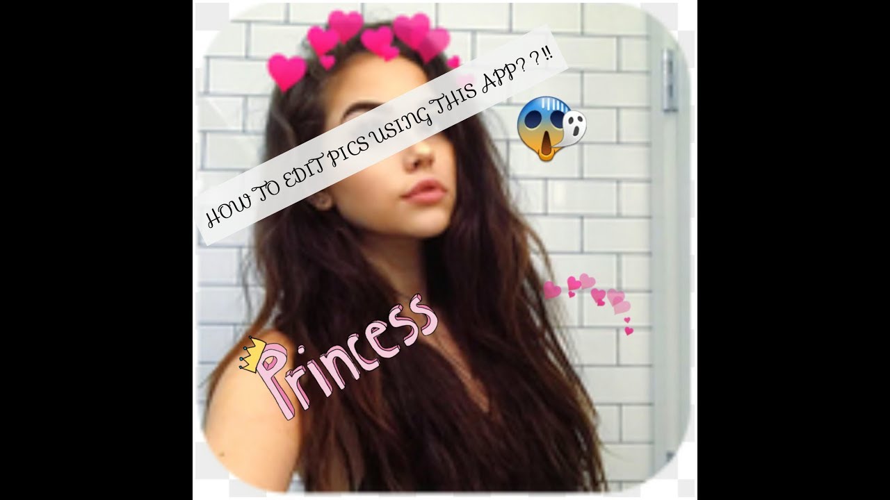 How to edit pics using heart crown photo filter stickers YouTube