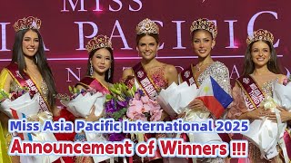 Miss Asia Pacific International 2025 WINNERS Announcement @ Cebu City Philippines Beauty Pageant