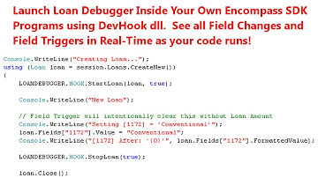 Loan Debugger for Encompass360 - Developer Hook for SDK Applications