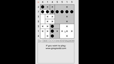Grey is Odd - Today grids. Solution level 2 7X7 dated 05-23-2024 #logicpuzzles #logicgames  #games