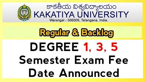 KU Exam Fee Date Announced || Backlog & Regular