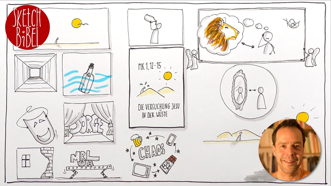 Versuchung Jesu In Der Wuste Mk 1 12 15 Sketch Bibel 54 Youtube