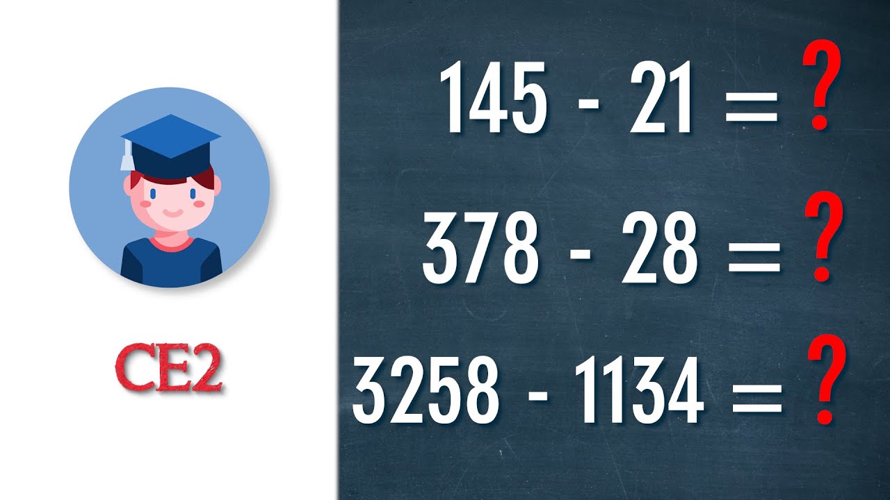 Soustraire en ligne des nombres entiers (sans retenue) - CE2 - Petits Savants