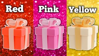 Choose your gift 🎁🩷 ☑️|| Red ♥️ vs Pink 🩷 vs Yellow 💛 || 3 gift box challenge || #chooseyourgift