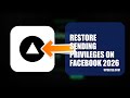 How To Restore Sending Privileges On Facebook 2026 (UPDATED GUIDE)