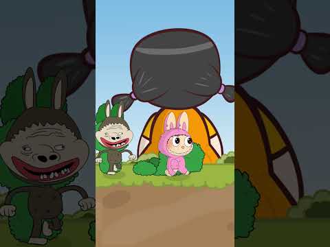 Labubu Vs Lafufu and Big Bro : Glass Bridge in Squid Games