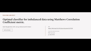 Optimal classifier for imbalanced data using Matthews Correlation Coefficient metric. | RTCL.TV
