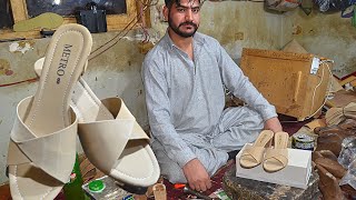 Amazing young guy making ladies fancy sandle || Handmade sandle #amazingthings