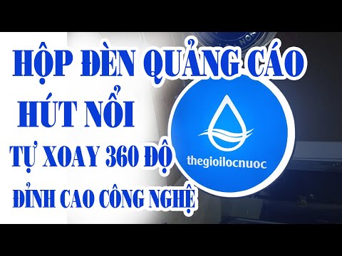 Hộp Đèn Quảng cáo , Biển Quảng cáo Tự Xoay 360 Hút Nổi Mica Có Led Rọi