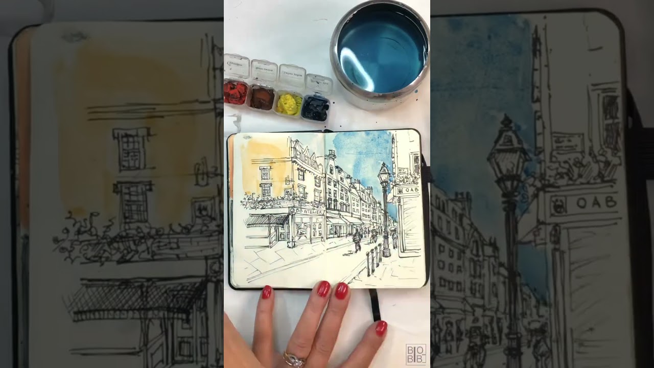URBAN SKETCHING- Quick Ink & Watercolors Sketch 