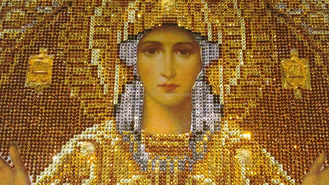 82. POST REVIEW COMPLETED DIAMOND PAINTING OF VIRGIN MARY. YouTube