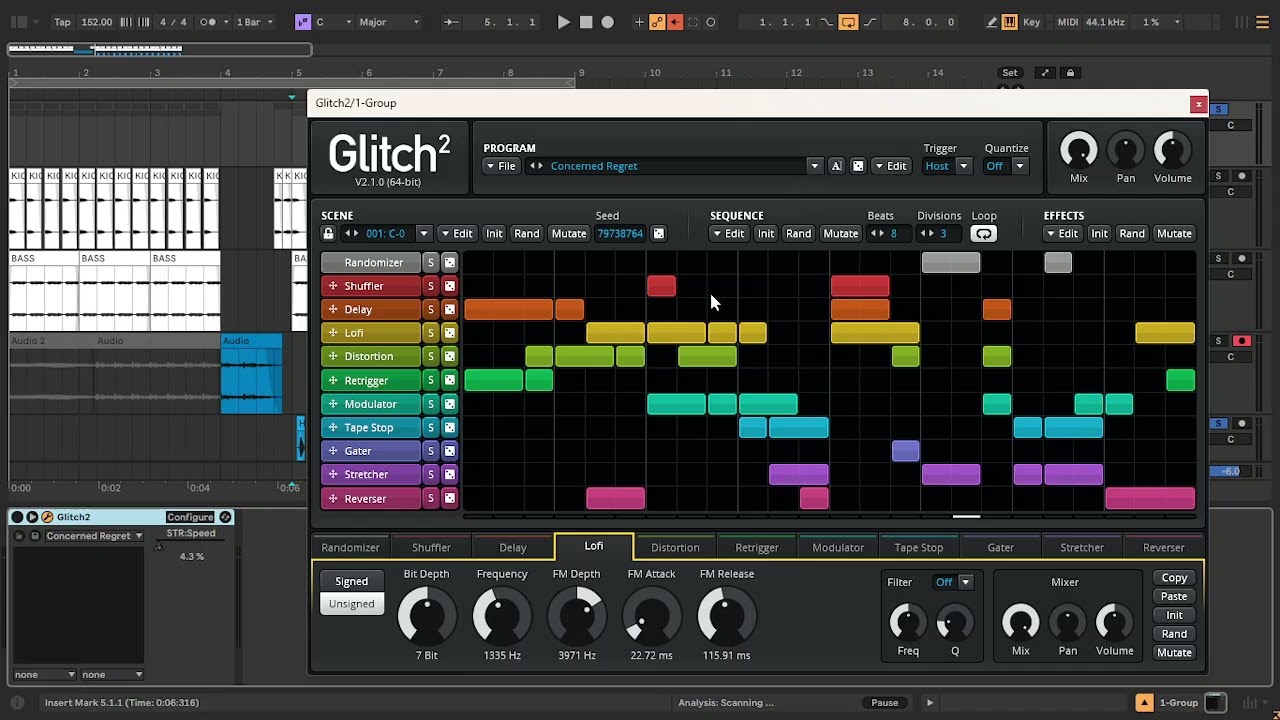Forest Psytrance - KICK AND BASS Tricks usando o glitch2