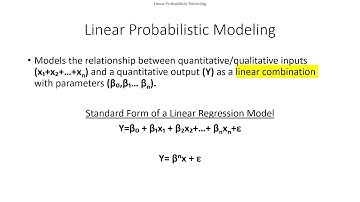 Linear Probabilistic Modeling