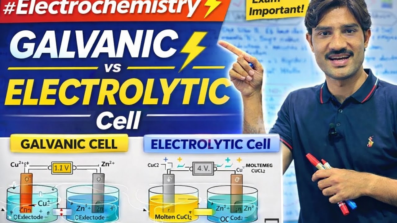 Electrochemical Cell in 10 Minutes | Galvanic & Electrolytic Cell Easy ...