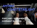 Amtrak Coast Starlight - Overnight in Coach Portland - Sacramento