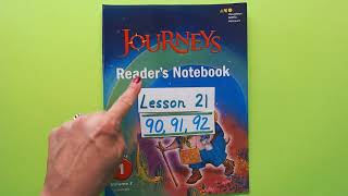 Journeys Grade 1 Lesson 21 Readers Notebook 90, 91, 92 10
