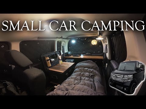 【孤独の車中泊】40代の小さな幸せ、軽自動車をDIYして冬の車中泊と初登山 - Cozy Car Camping|ASMR