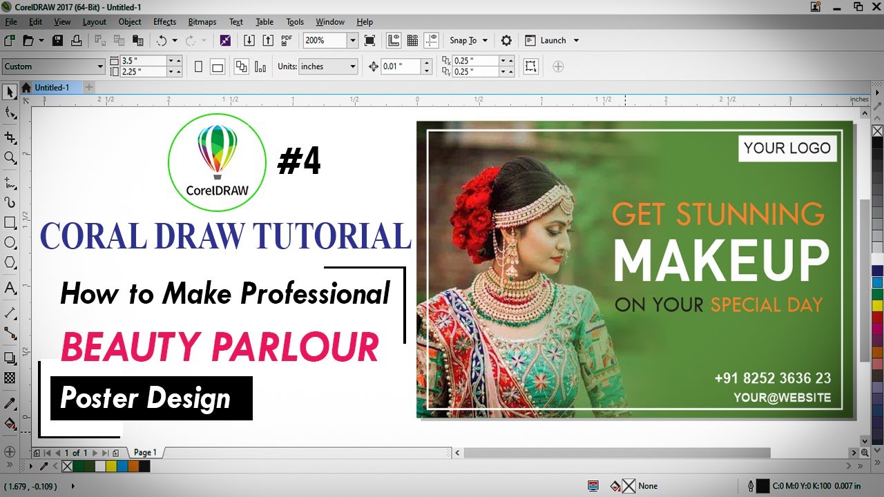 COREL DRAW TUTORIAL | HOW TO MAKE BANNER DESIGN | BEAUTY PARLOUR KA ...