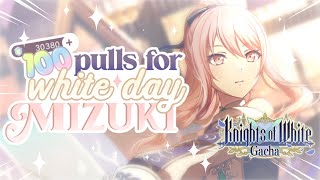 100 pulls for white day Mizuki!! | Project sekai Knights of white rerun gacha