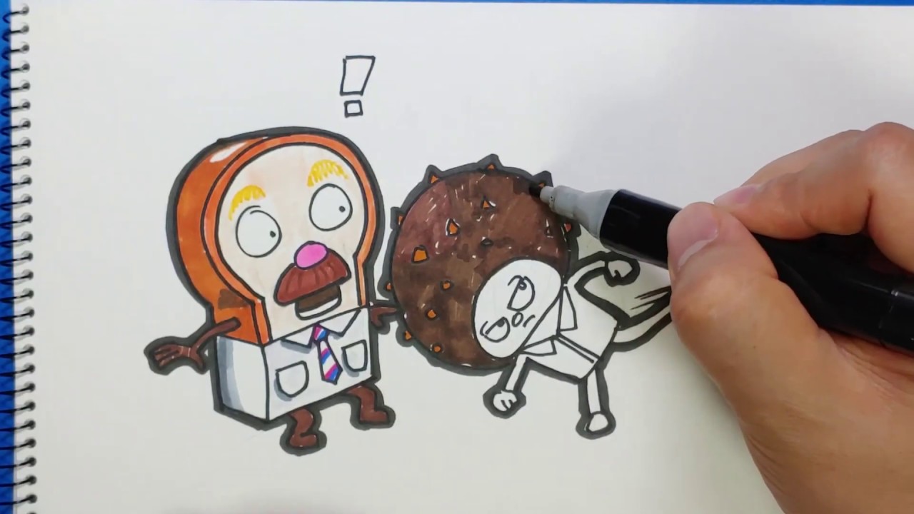 브레드 이발소 시즌2 기념! 터프한 초코와 브레드! 손으로 쉽게 그리기 Drawing Bread & Choco Bread