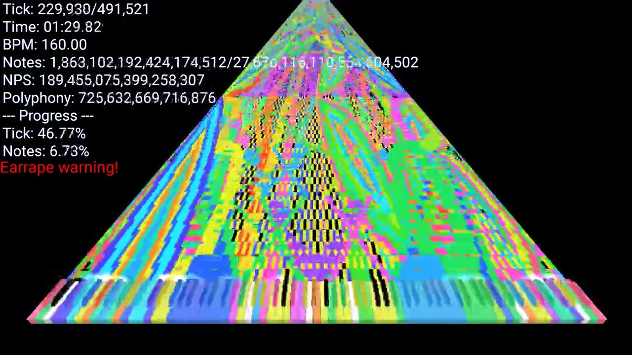 [Black midi experiments] DDJV1 - 27.67 quintillion notes