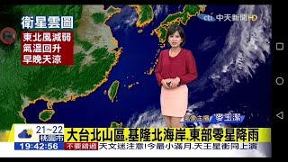 20201031 中天新聞台 1900晚間新聞 氣象主播麥玉潔播報片段