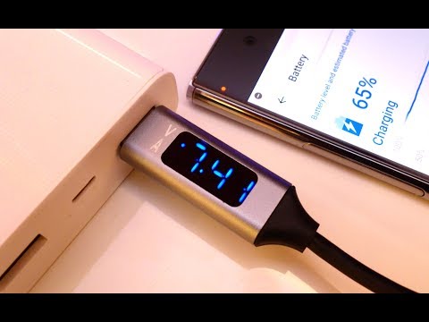 USB type C charging cable with voltage and current display (supports fast charging)