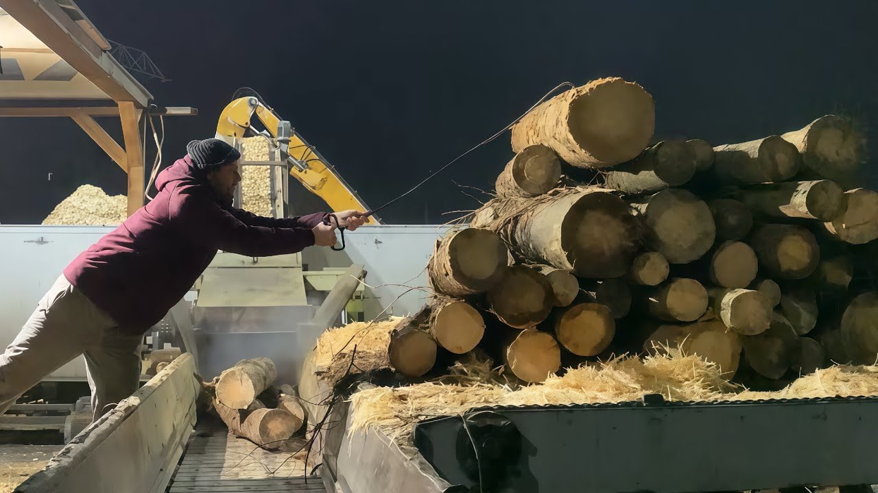 Exhausting Night-to-Day Wood Chips Shift.