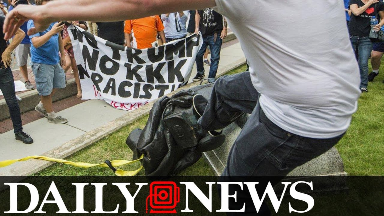 newspaper mockup Protesters could be charged for bringing down Confederate statue