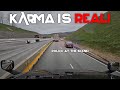 American truck drivers dash cameras  pickup driver cutting off truck suicide attempt karma 172
