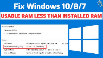 Fix Usable Ram Less Than Installed Ram On Windows 7, 8 &10 | Fix Less Usable Ram | MTD