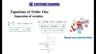 Differential Equation - Part 7 (Equation of Order One - Separation of Variables)