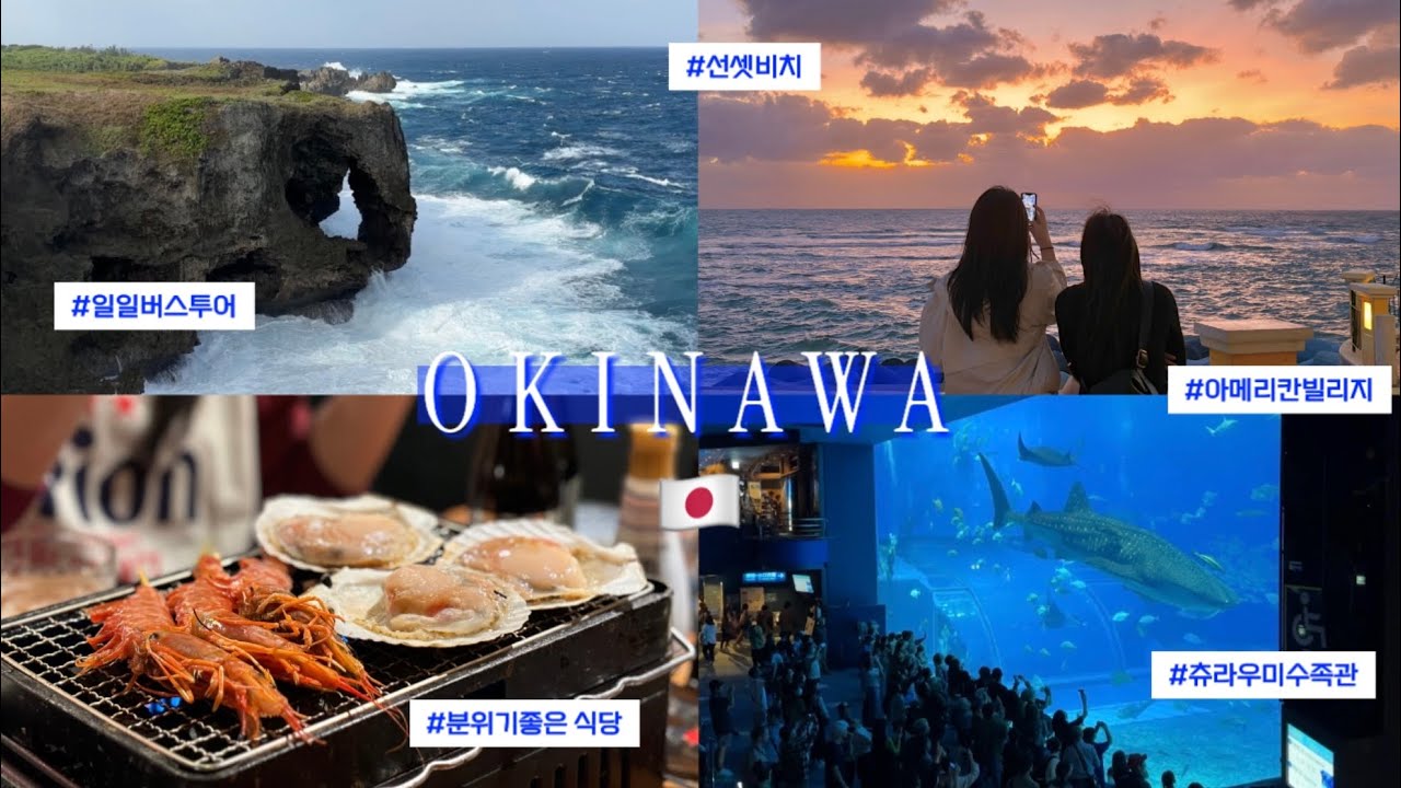 [여행기록] 女子3명이 떠난 오키나와 여행🇯🇵| 국제거리 분위기 좋은 술집🍺| 만좌모🌊| 츄라우미수족관🐬| 아메리칸빌리지🌅| 생일파티🎂