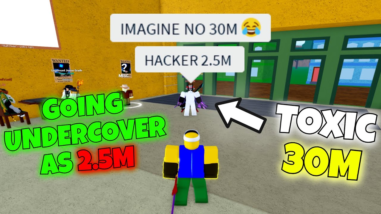 Disguised As a 2.5M to Trap the MOST TOXIC 30M in Blox Fruits!