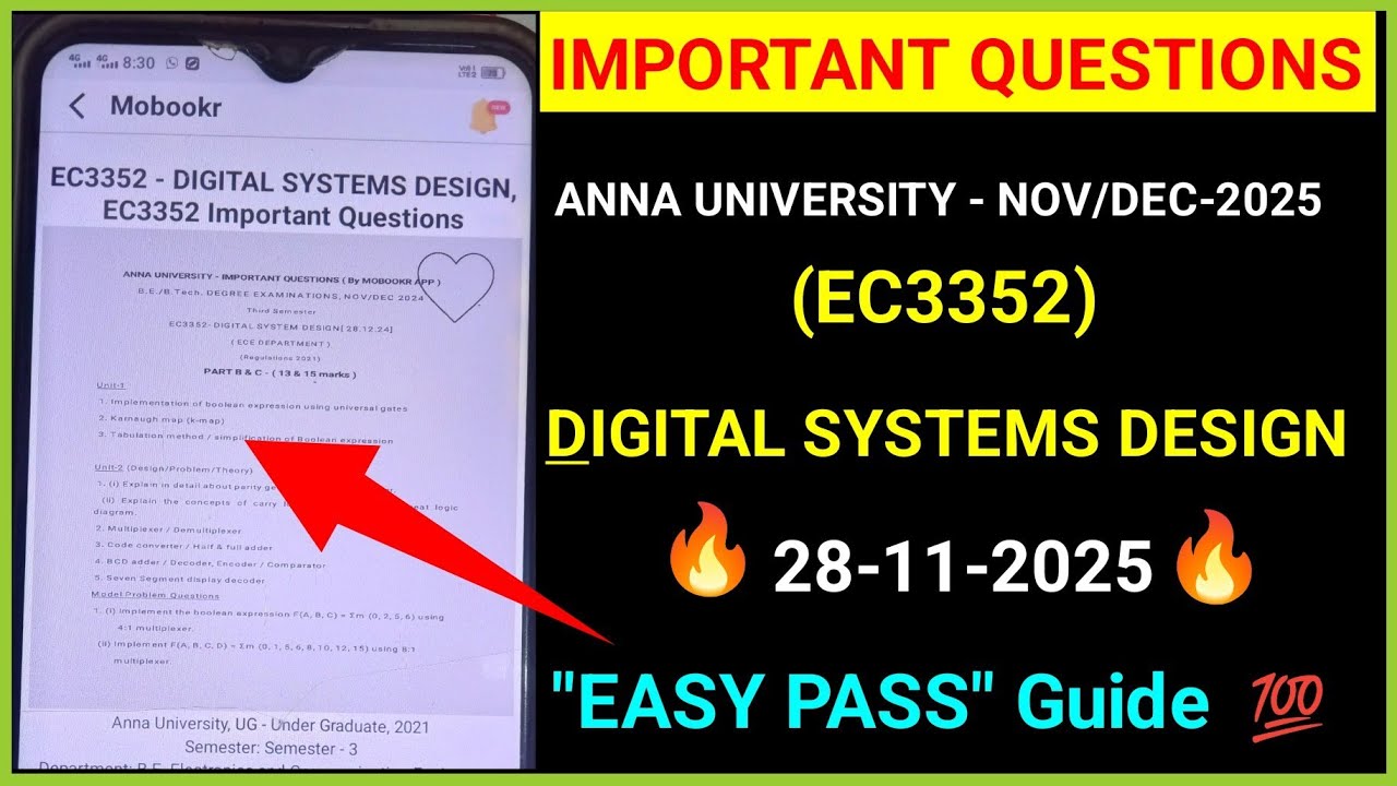 EC3352 Digital Systems Design | important questions | anna university ...