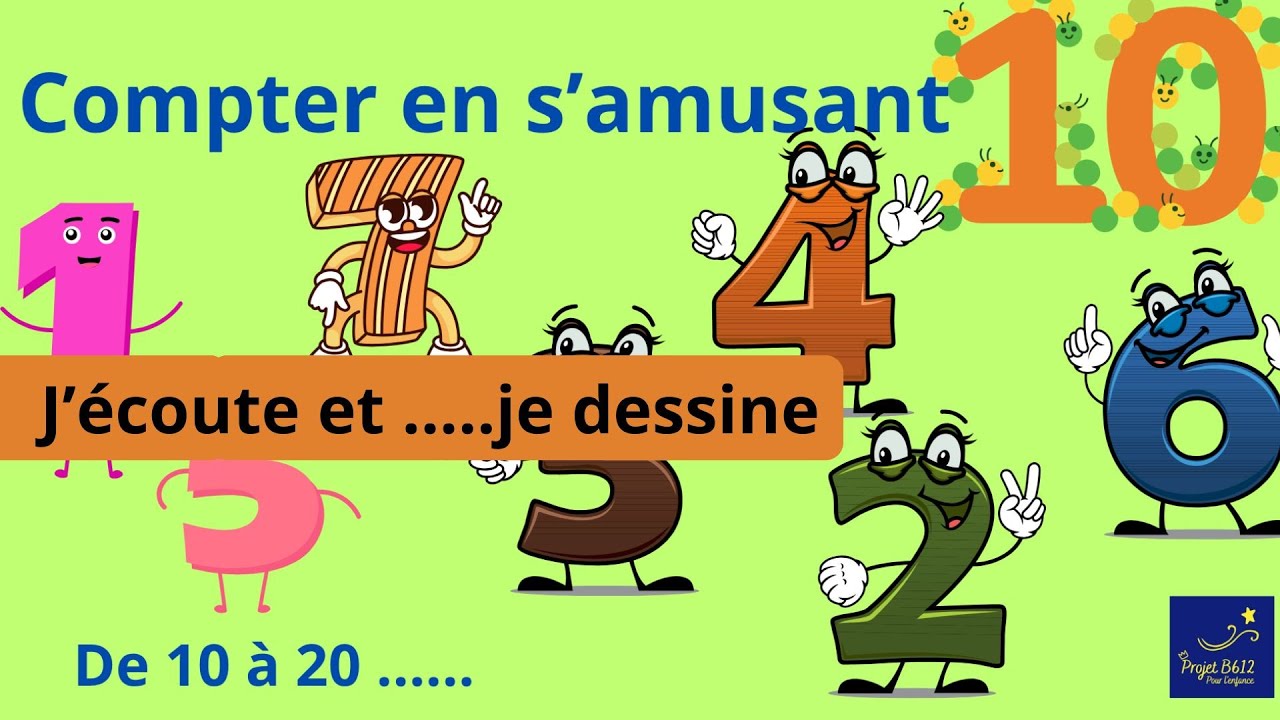 Méditer et  Dessiner, histoire pour enfants et garderies :: Compter de 10 à 20   -  2 de  4