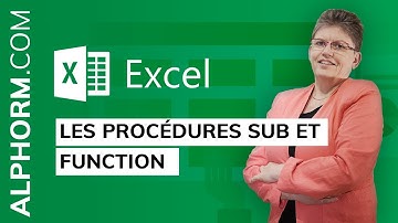 Les procédures SUB et FUNCTION sous EXCEL 2016 VBA - Vidéo Tuto