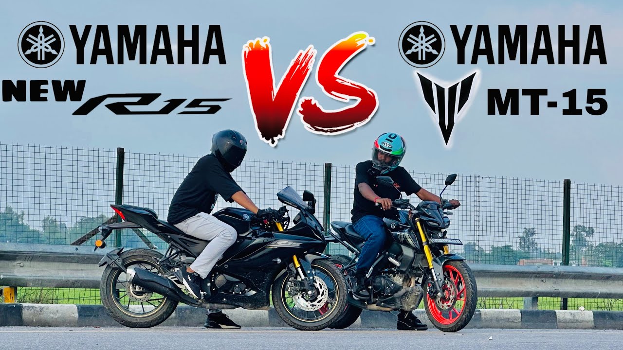 New r15 v4 full black vs mt-15 drag race Arun Dream 10r - YouTube