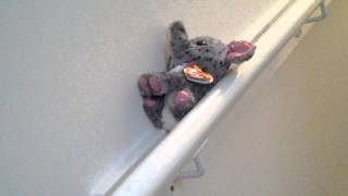 Beanie boo sliding down the bannister race round 1