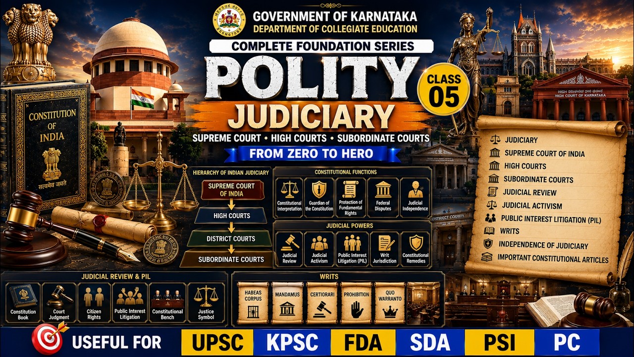 ಭಾರತೀಯ ಸಂವಿಧಾನದ ತರಗತಿ 05| ನ್ಯಾಯಾಂಗ | ಸರ್ವೋಚ್ಚ ನ್ಯಾಯಾಲಯ| ಉಚ್ಚ ನ್ಯಾಯಾಲಯಗಳು|Judicial Review|PIL|ವಿಜಯೀಭವ