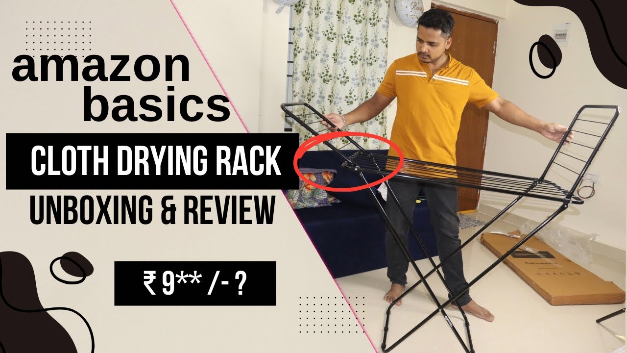 Amazon Basics Premium Cloth Drying Rack Unboxing & Review | 42 Feet ...